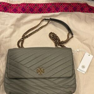 Tory Burch Quilted Shoulder Bag in Gray